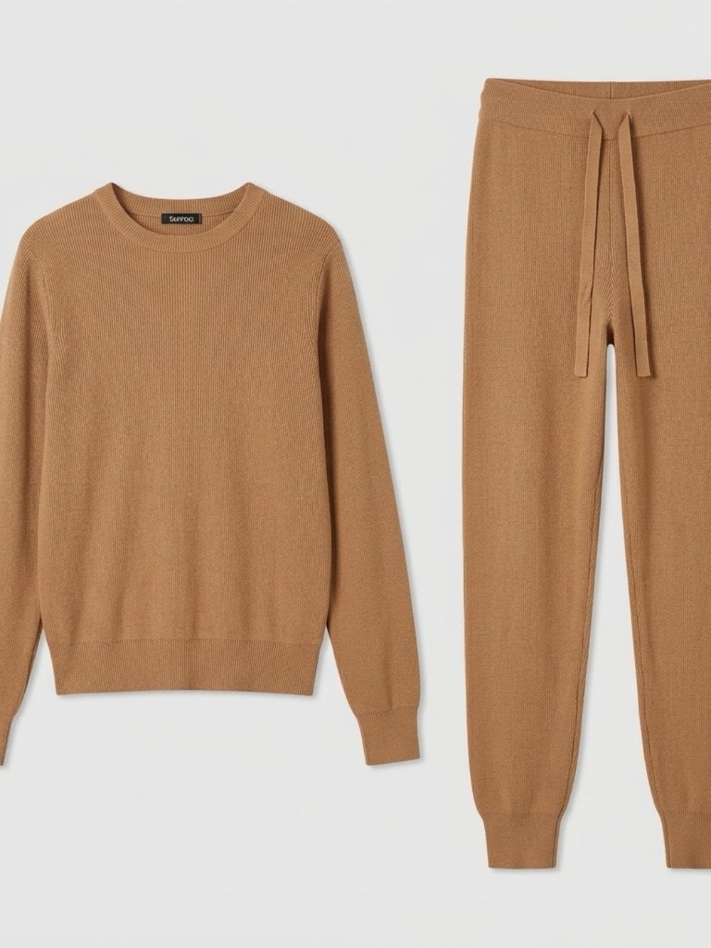 Boohoo Women's Camel Crewneck Knit Sweater
